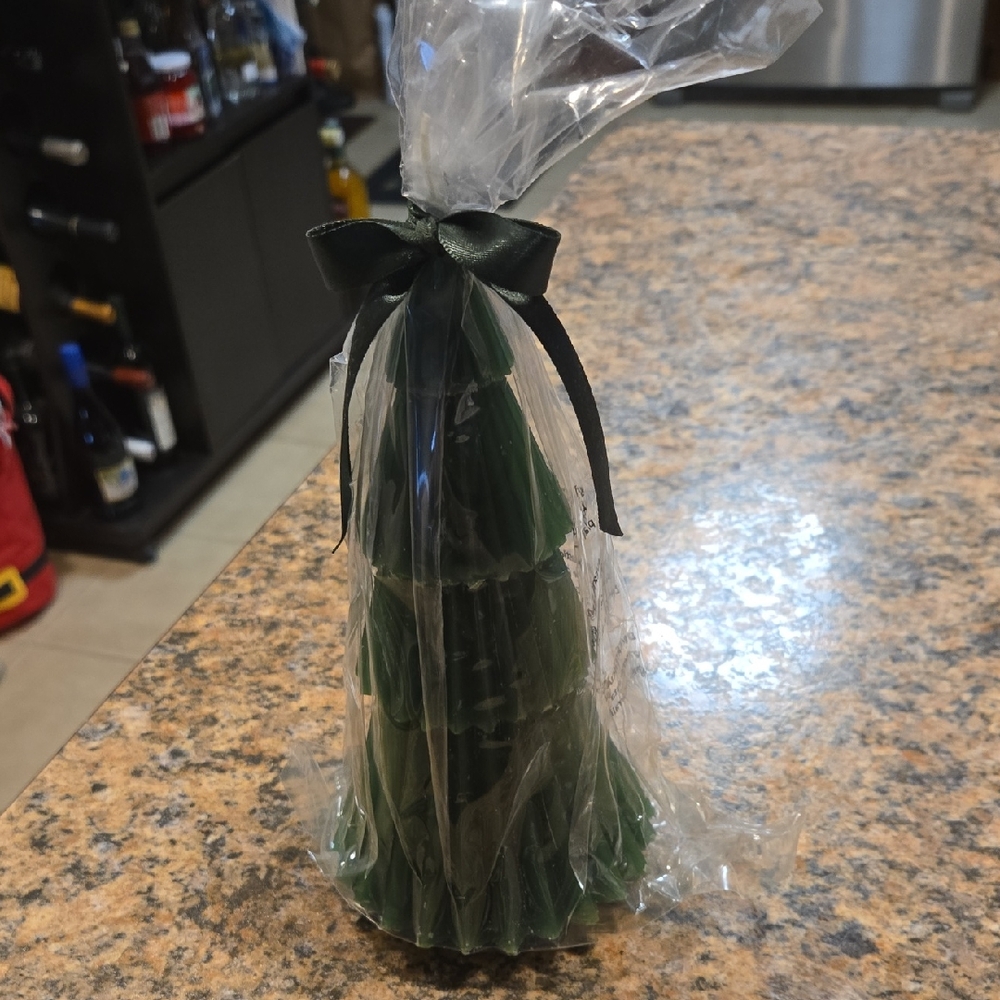 Hallmark Green Tree Candle with Ribbon